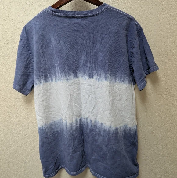 The Offsprings Tie Dye Blue And White Faded Skull & Flowers Graphic Tee. Size L - Picture 4 of 4